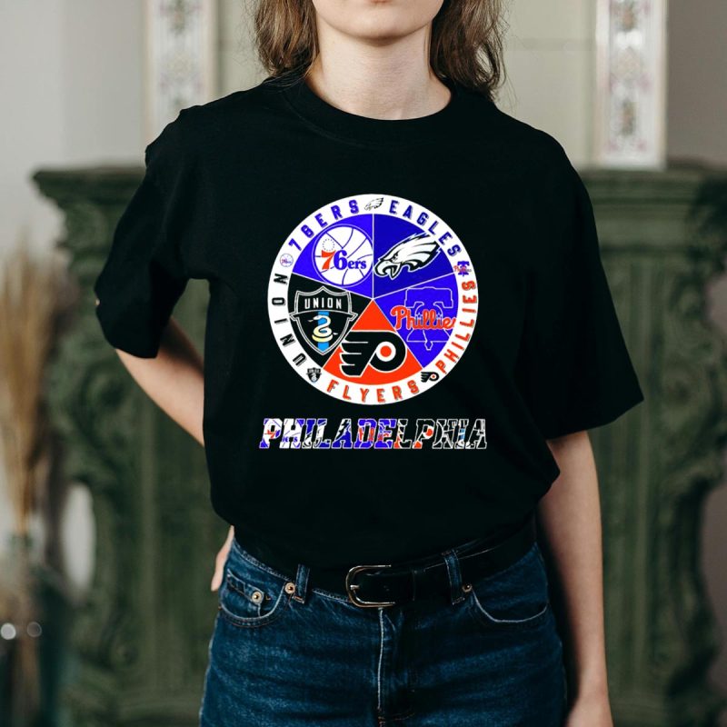 Philadelphia Sports Teams T-Shirt – 76ers, Eagles, Phillies, Flyers, Union Gear - Image 2