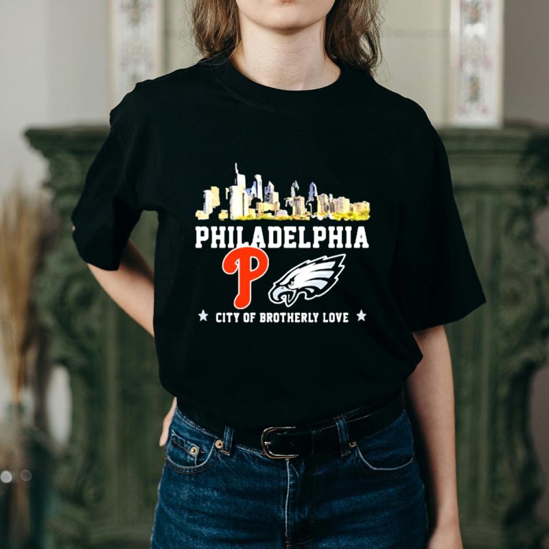 Philadelphia Eagles & Phillies Skyline T-Shirt | Philadelphia Sports Apparel - Image 2