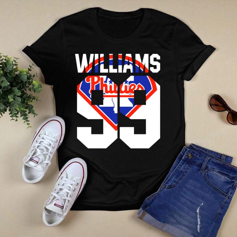 Vintage Philadelphia Phillies 1993 Williams 99 Baseball T-Shirt for Fans - Image 5