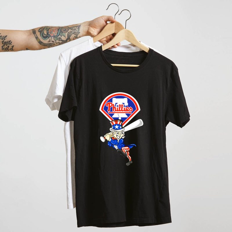 Philadelphia Phillies Uncle Sam 4th of July Graphic T-Shirt for Fans - Image 4