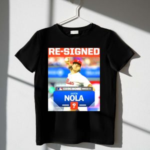 Aaron Nola Philadelphia Phillies Staying Home T-Shirt - Re-Signed Style