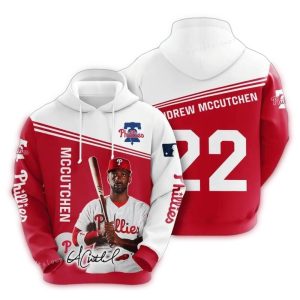 Andrew McCutchen Philadelphia Phillies All Over Print Hoodie for Fans