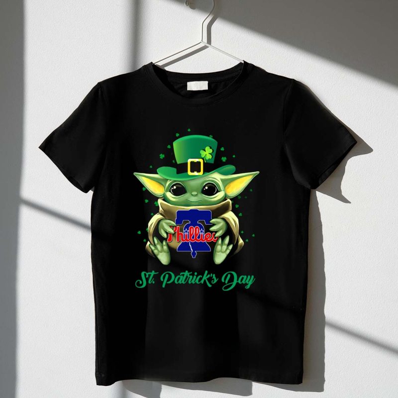 Kids' Philadelphia Phillies Baby Yoda St Patrick's Day T-Shirt