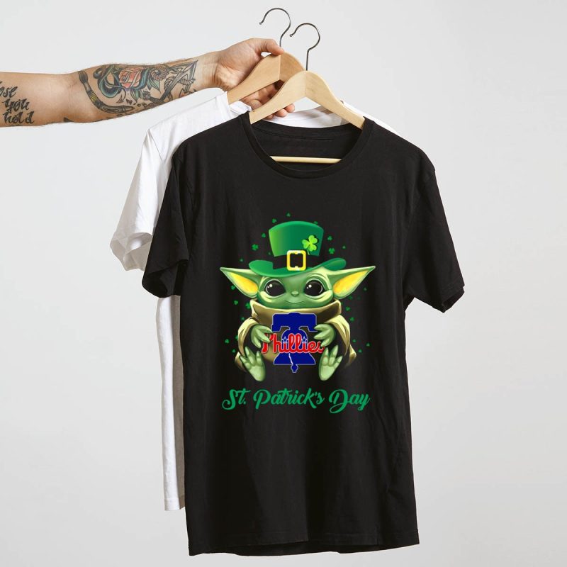 Kids' Philadelphia Phillies Baby Yoda St Patrick's Day T-Shirt - Image 4
