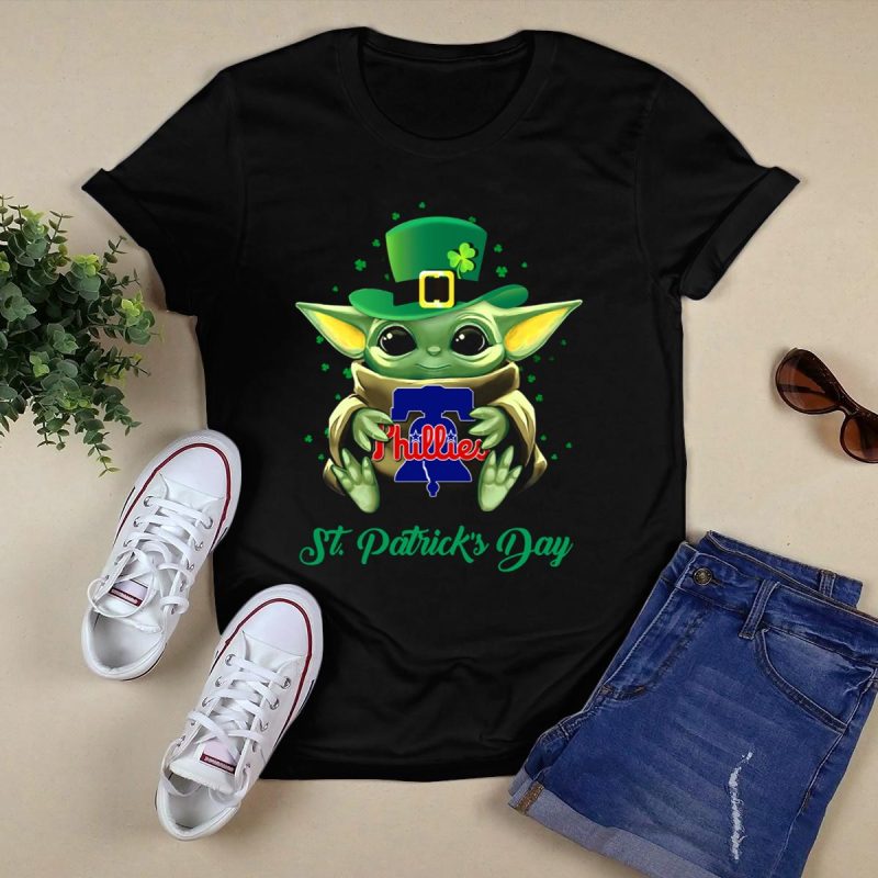 Kids' Philadelphia Phillies Baby Yoda St Patrick's Day T-Shirt - Image 5