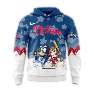 Philadelphia Phillies Bluey & Bingo All-Over Print Hoodie for Fans