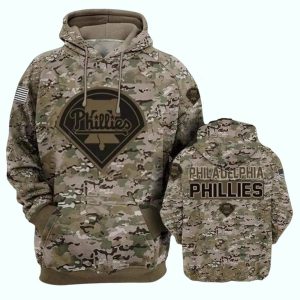 Philadelphia Phillies Camouflage Hoodie - All Over Print Style for Fans