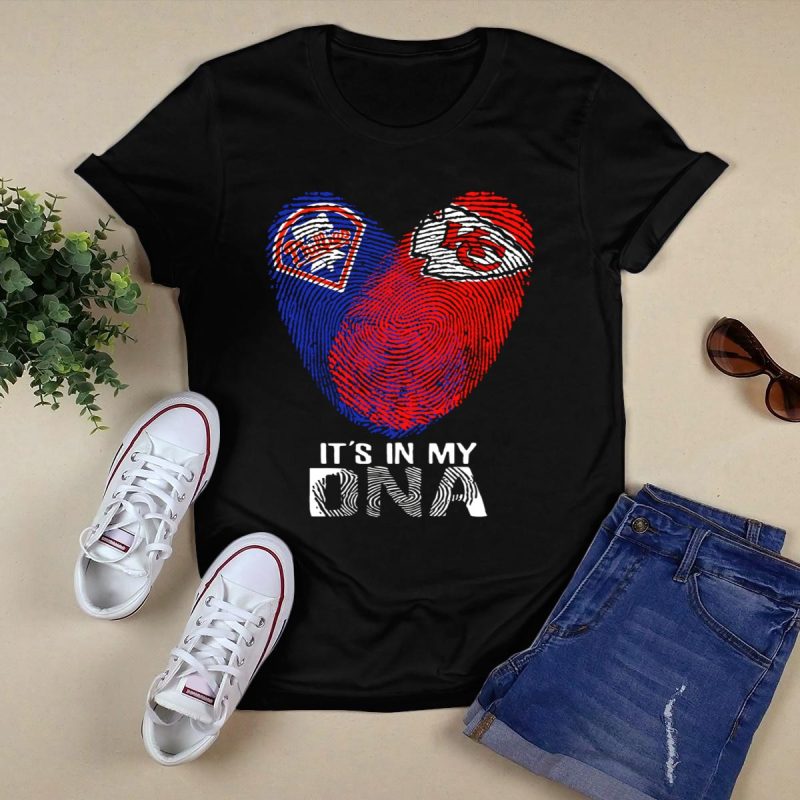 Philadelphia Phillies Chiefs DNA Fingerprint Heart Graphic T-Shirt - Image 5