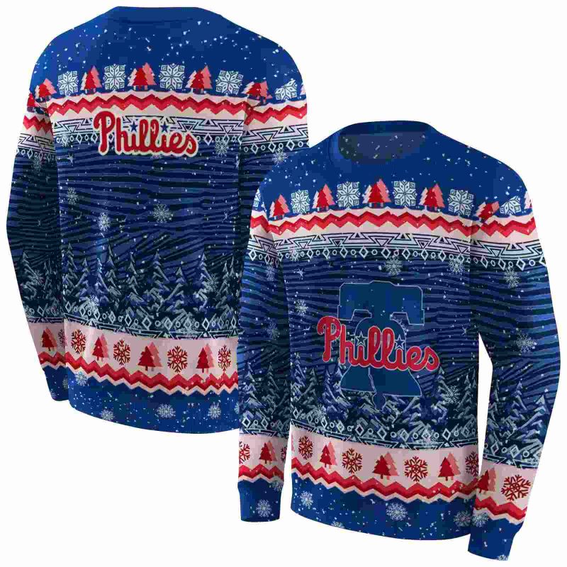 Philadelphia Phillies Christmas Trees AOP Sweatshirt 1