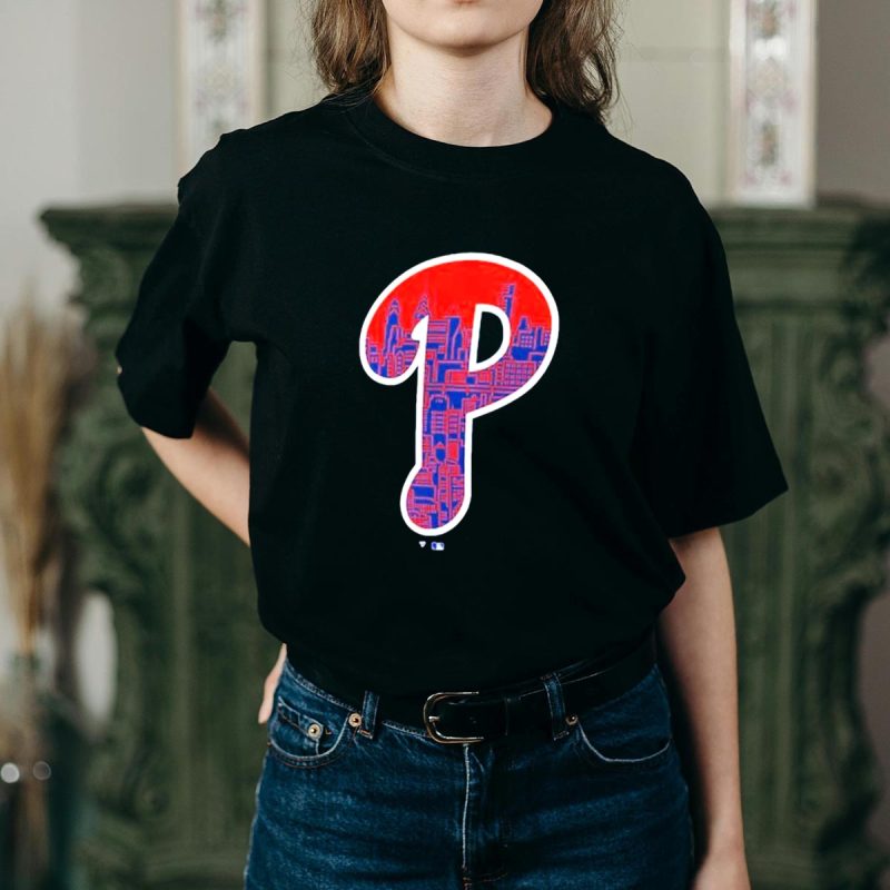 Philadelphia Phillies Skyline Graphic T-Shirt for Baseball Fans - Image 2