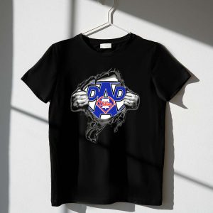 Philadelphia Phillies Dad Superhero Emblem T-Shirt for Proud Fans