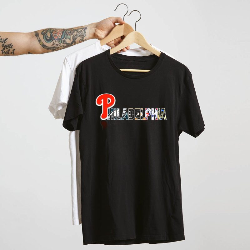 Philadelphia Sports City Icons T-Shirt: Phillies, Eagles, Flyers, Sixers - Image 4