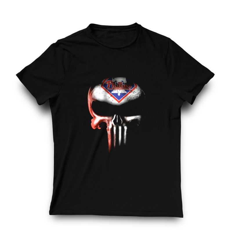 Philadelphia Phillies Punisher Skull Graphic T-Shirt for Fans - Image 3