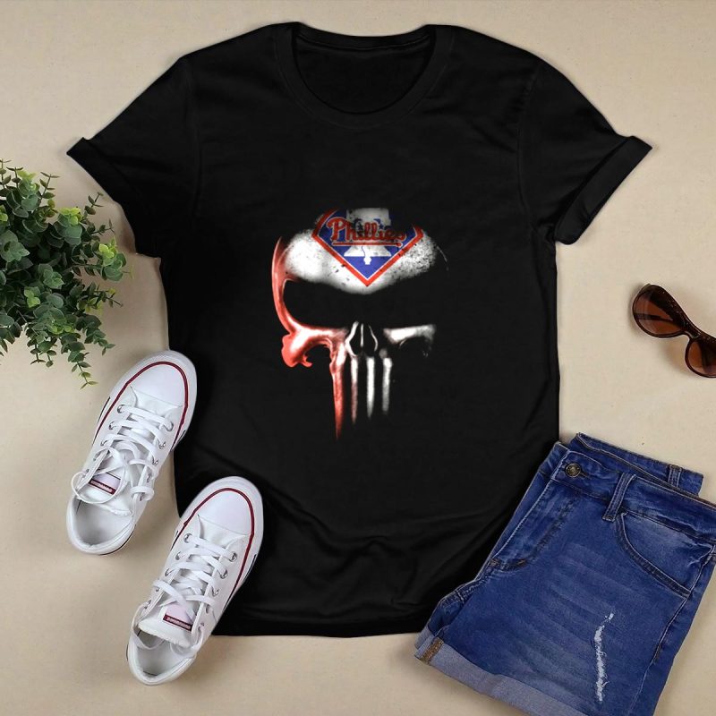 Philadelphia Phillies Punisher Skull Graphic T-Shirt for Fans - Image 5