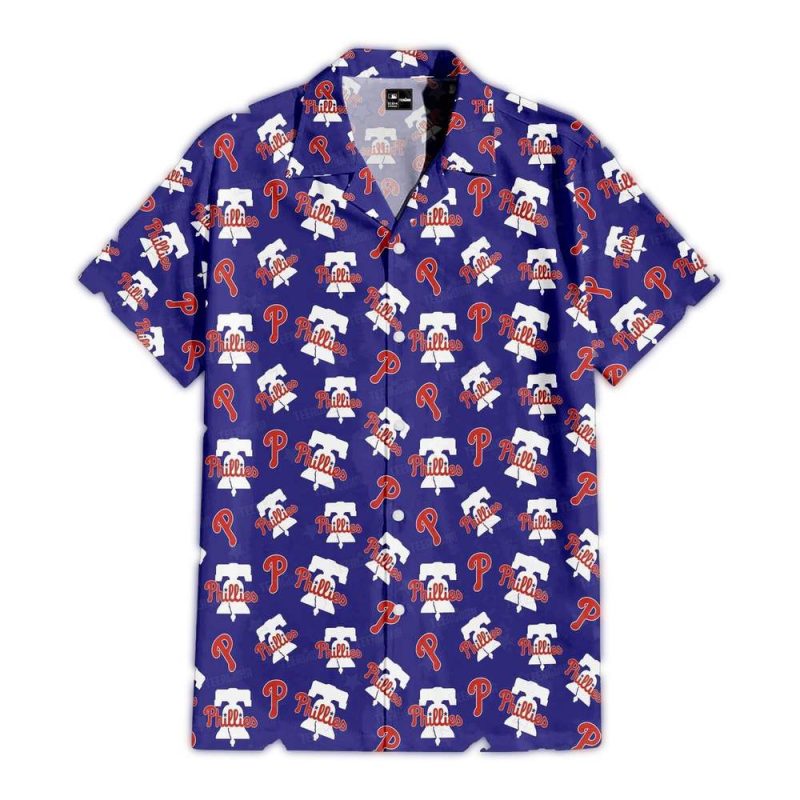 Philadelphia Phillies Fastball Frenzy Hawaiian Shirt for Fans - Image 2