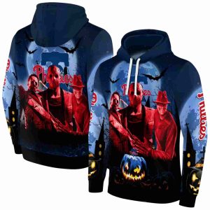 Philadelphia Phillies Friends Horror Halloween Vibes All Over Print Hoodie