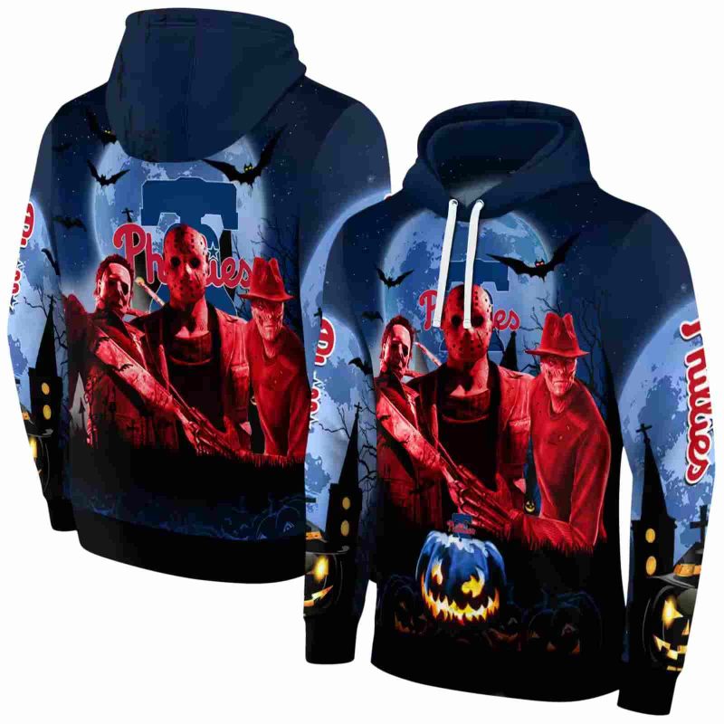 Philadelphia Phillies Friends Horror Halloween Vibes AOP Hoodie 1