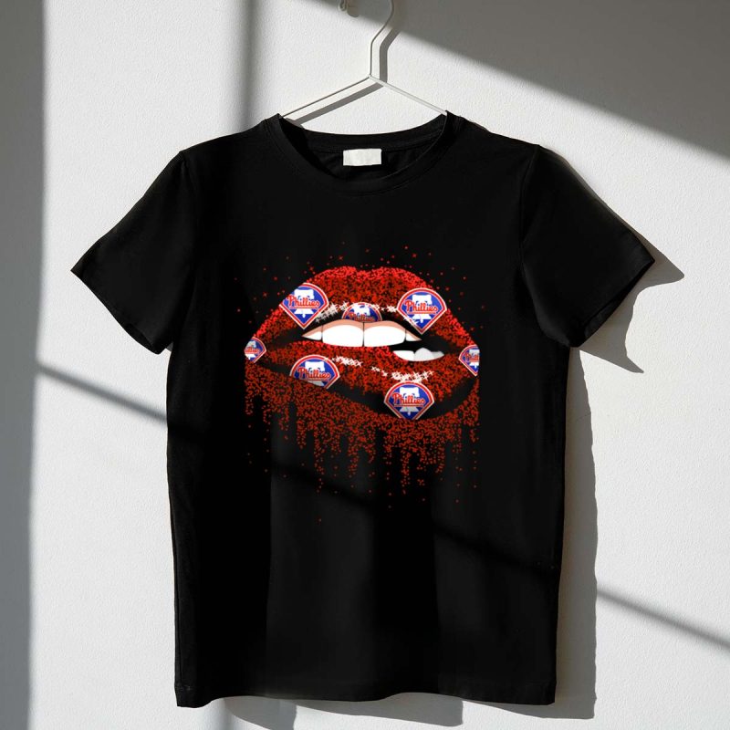 Philadelphia Phillies Glitter Lips T-Shirt for Fans - Stylish and Fun Design
