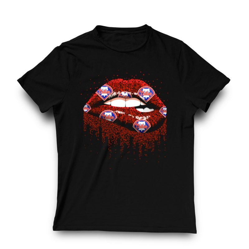 Philadelphia Phillies Glitter Lips T-Shirt for Fans - Stylish and Fun Design - Image 3