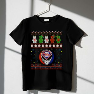 Philadelphia Phillies Grateful Dead Bears Winter Baseball T-Shirt