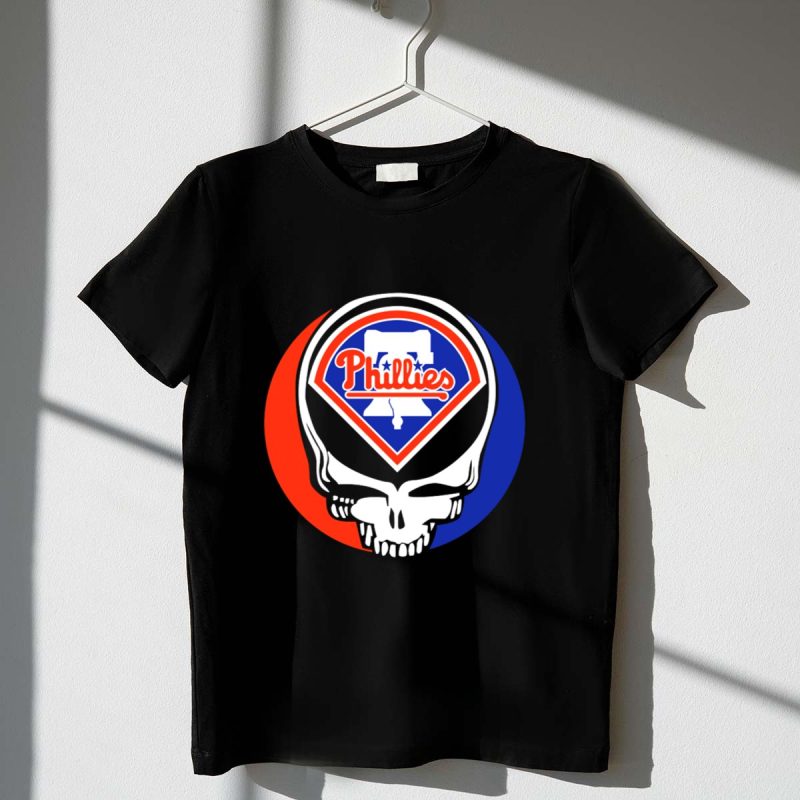 Grateful Dead Skull Philadelphia Phillies T-Shirt for True Fans