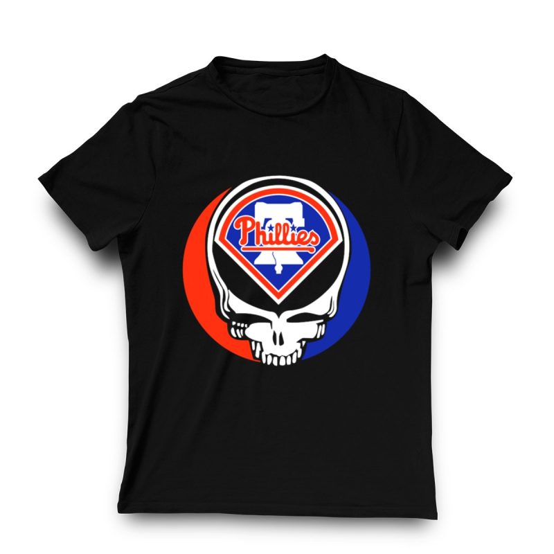 Grateful Dead Skull Philadelphia Phillies T-Shirt for True Fans - Image 3