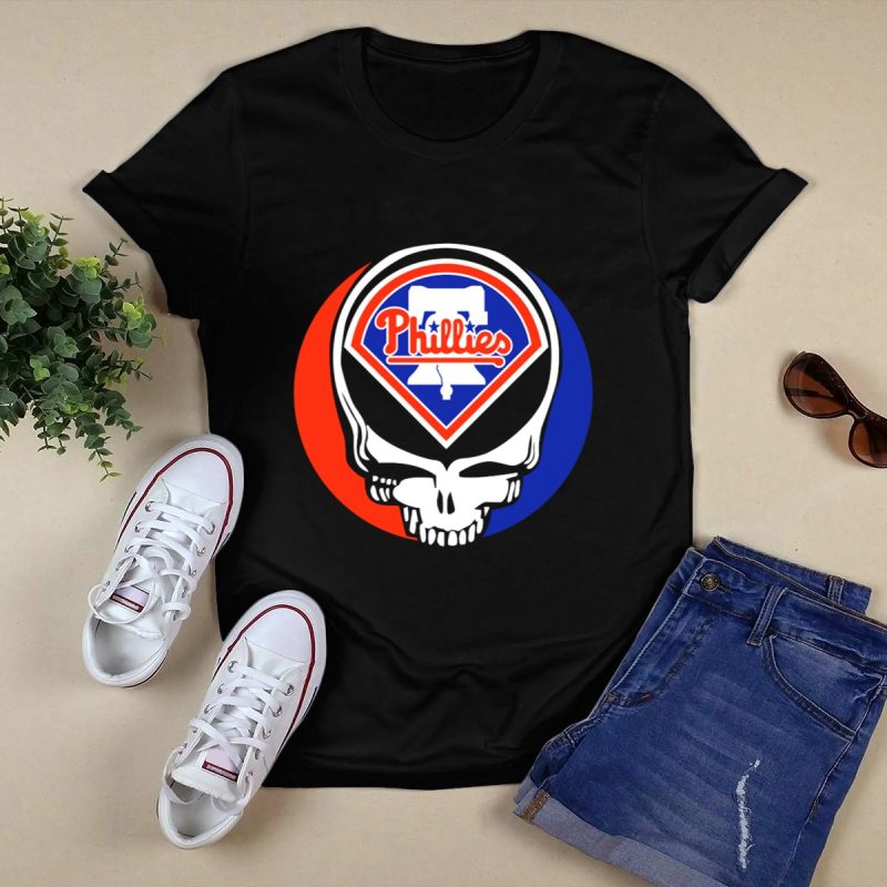 Grateful Dead Skull Philadelphia Phillies T-Shirt for True Fans - Image 5