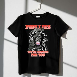 Bold Philadelphia Phillies Grim Reaper Graphic T-Shirt for Die-Hard Fans
