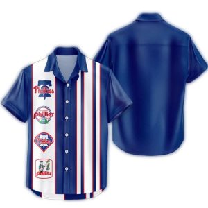 Philadelphia Phillies Classic Striped Hawaiian Shirt for Fans