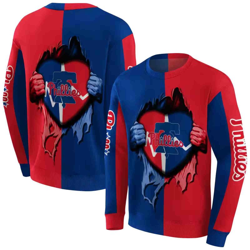 Philadelphia Phillies Heartbeat Graphic AOP Sweatshirt 1