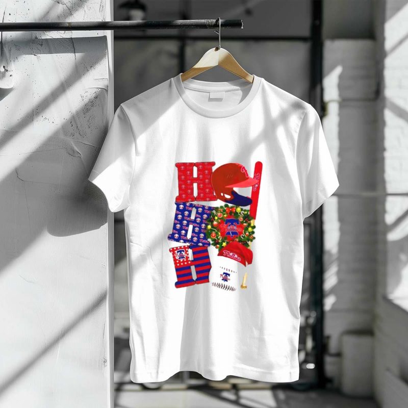 Philadelphia Phillies Merry Christmas T-Shirt for Sports Enthusiasts - Image 3