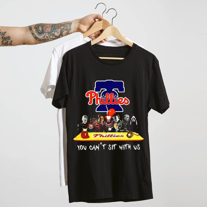 Philadelphia Phillies 'You Can't Sit With Us' Horror Characters T-Shirt - Image 4