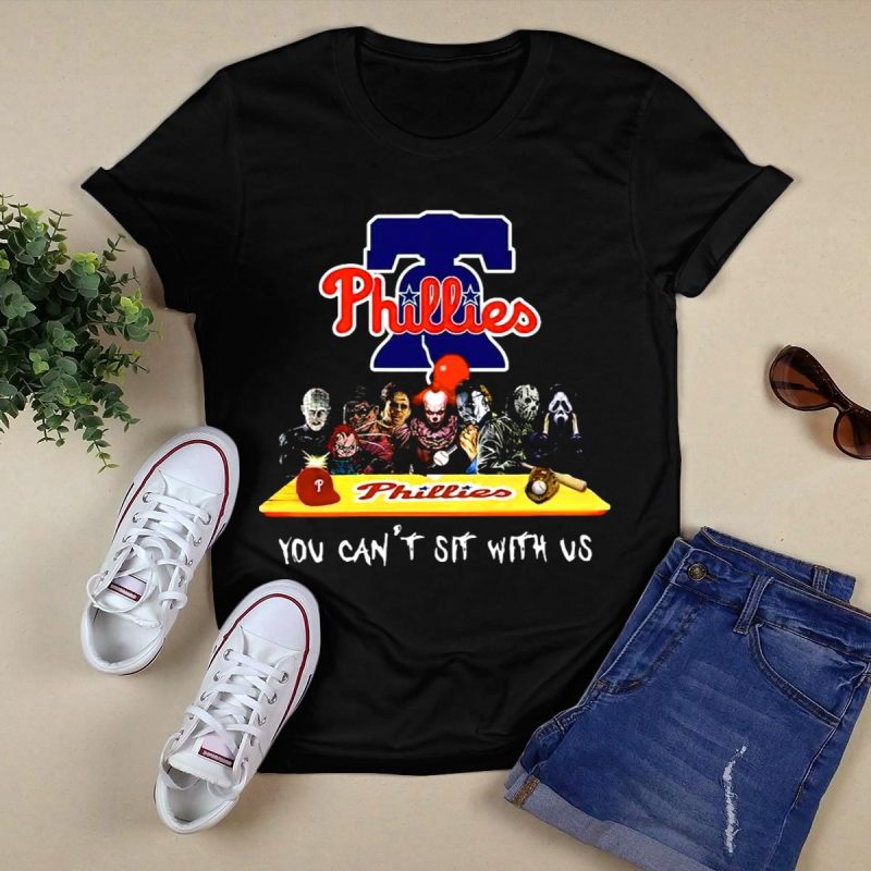 Philadelphia Phillies 'You Can't Sit With Us' Horror Characters T-Shirt - Image 5