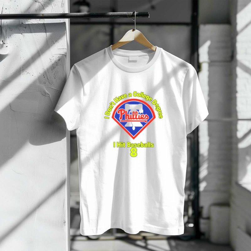 Philadelphia Phillies Baseball T-Shirt - No Degree, Just Home Runs Design - Image 3