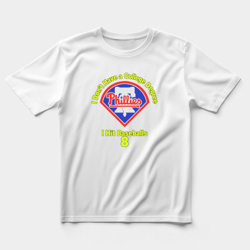 Philadelphia Phillies Baseball T-Shirt - No Degree, Just Home Runs Design - Image 5