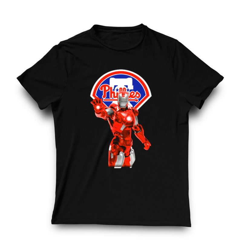 Philadelphia Phillies Iron Man Superhero Fusion Graphic T-Shirt for Fans - Image 3