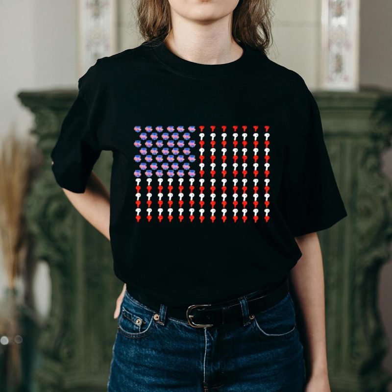 Philadelphia Phillies Liberty Bell USA Flag T-Shirt for Sports Enthusiasts - Image 2