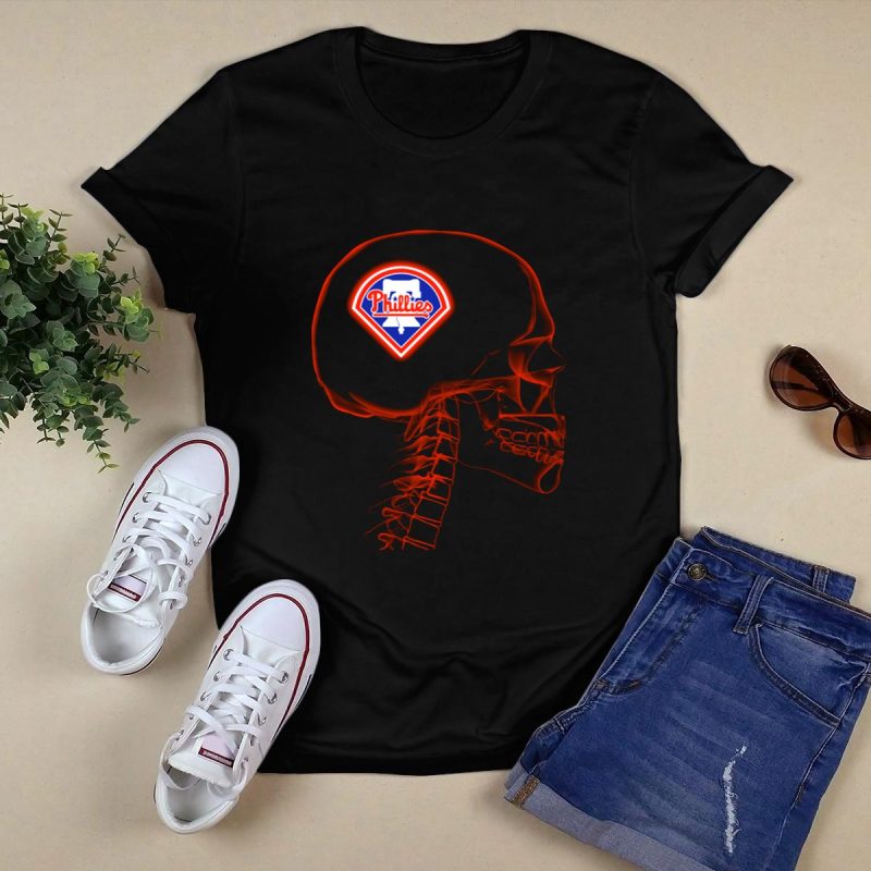 Philadelphia Phillies Mind Skull T-Shirt – Eye-Catching Logo Design - Image 5