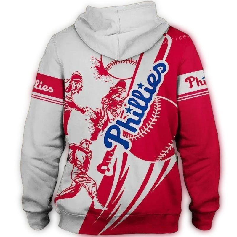Vintage Philadelphia Phillies Baseball Hoodie with All-Over Print Design - Image 2