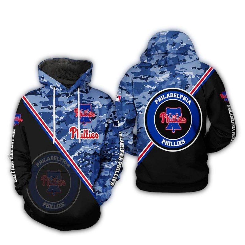 Philadelphia Phillies Camo Hoodie - All Over Print Team Design