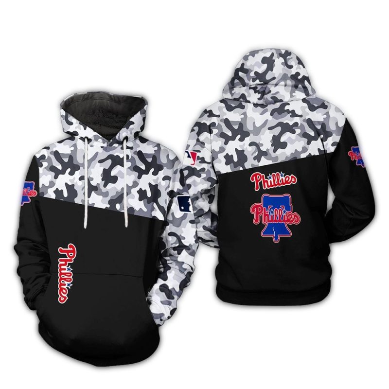 Philadelphia Phillies Camouflage Veteran All Over Print Hoodie