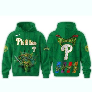 Philadelphia Phillies Ninja Turtles All-Over Print Hoodie for Fans