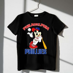 Philadelphia Phillies Mickey Mouse Baseball Player T-Shirt for Fans