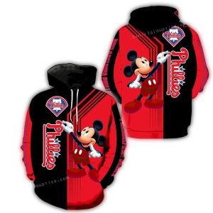 Mickey Mouse Philadelphia Phillies All Over Print Hoodie for Fans