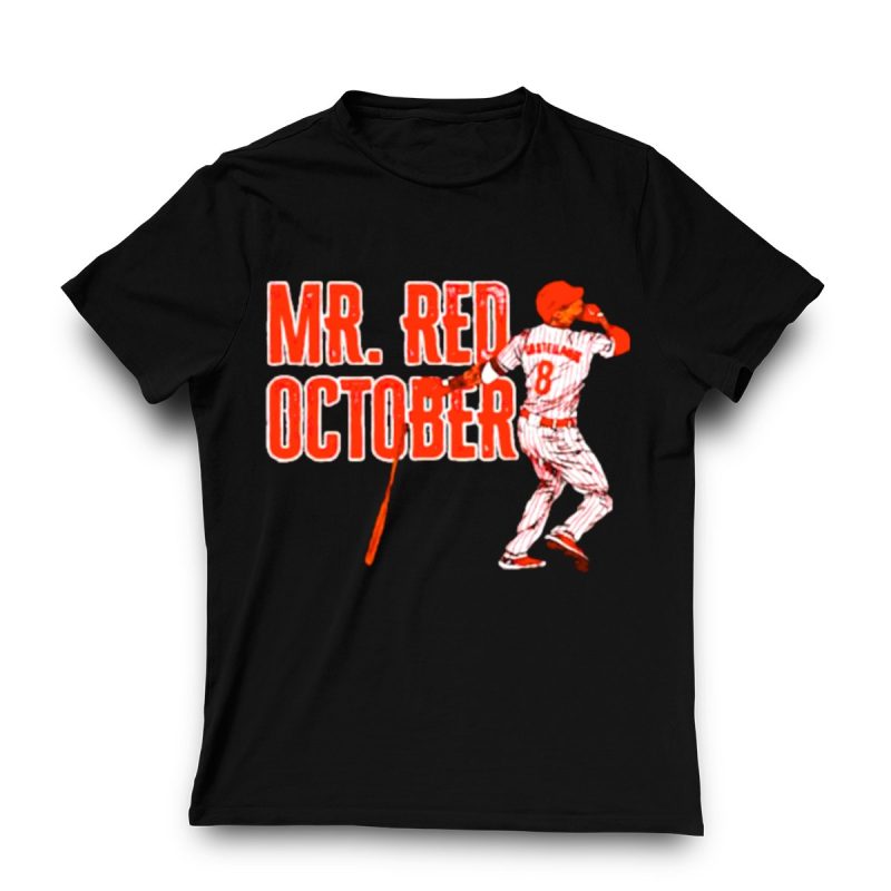 Mr Red October Philadelphia Phillies #8 Player T-Shirt for Fans - Image 3