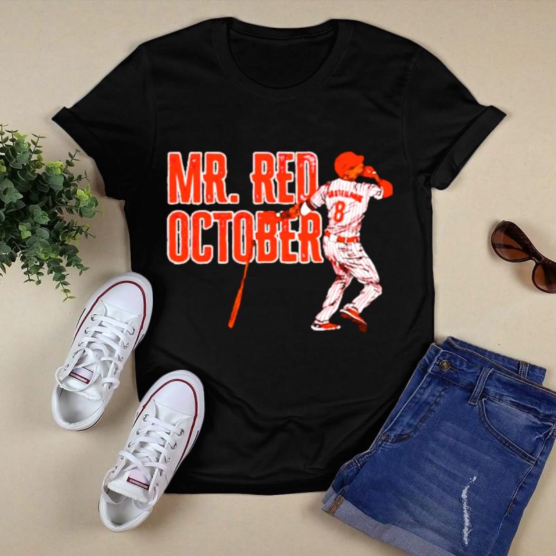 Mr Red October Philadelphia Phillies #8 Player T-Shirt for Fans - Image 5