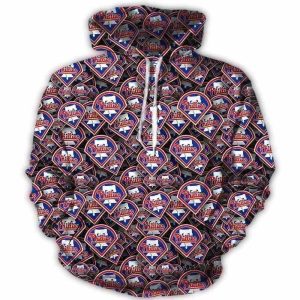 Philadelphia Phillies All Over Print Hoodie with Multi Logo Design