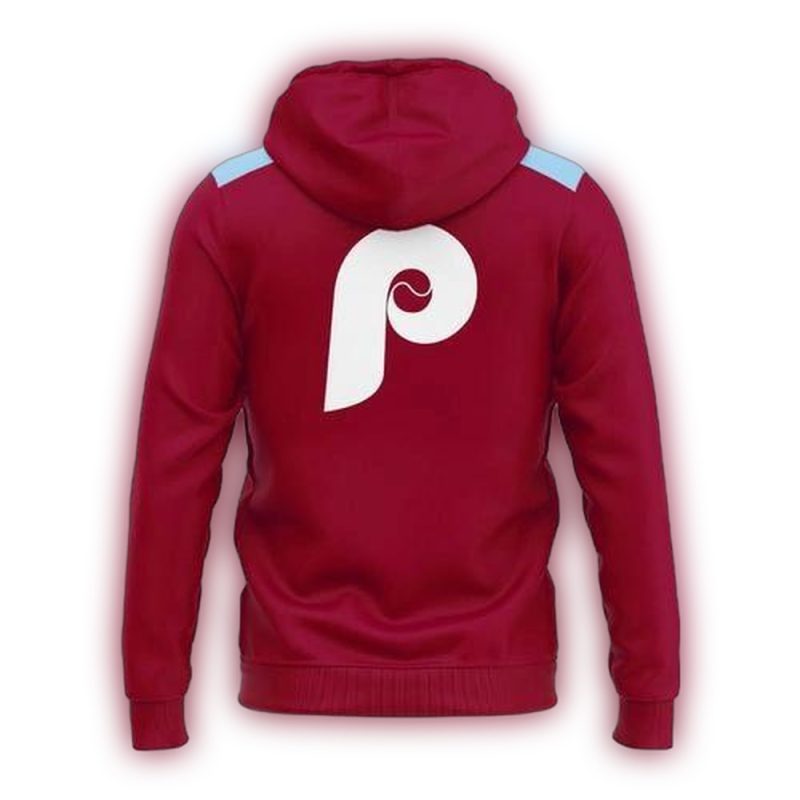 Philadelphia Phillies Vintage Logo All Over Print Hoodie for Fans - Image 2