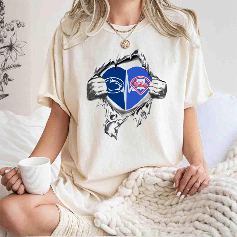 Philadelphia Phillies Penn State Heart T-Shirt - Stylish Fan Gear
