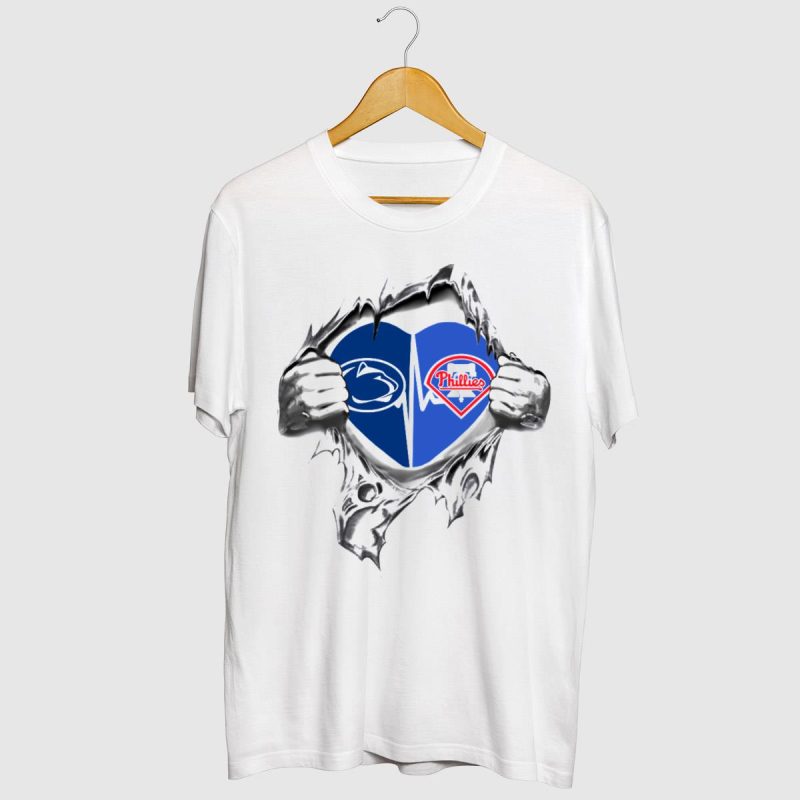 Philadelphia Phillies Penn State Heart T-Shirt - Stylish Fan Gear - Image 2